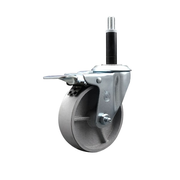 4'' Semi Steel Swivel 3/4'' Expanding Stem Caster Total Lock Brake